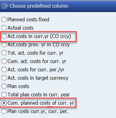 Column 2: predefined column choices
