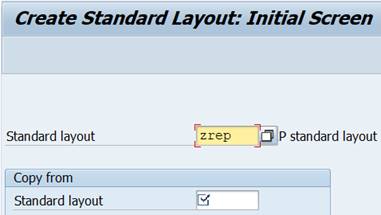 sap menu: Create standard layout