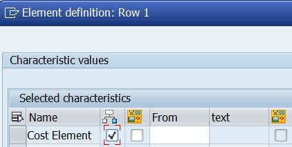 Row: Cost Element Set