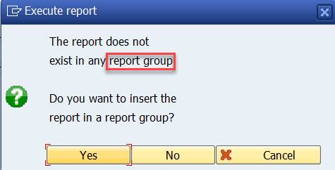 No report group