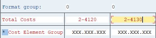 cost centers in columns