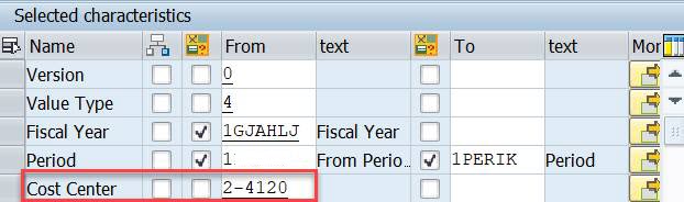 cost centers in columns