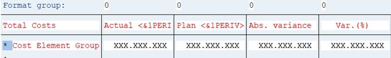 Menu: Column headings - variables