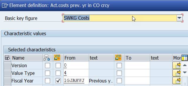 Menu: Column 5 - prev.yr elements