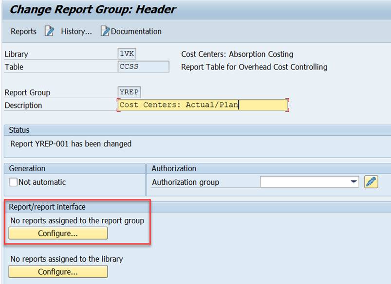 Report/report interface