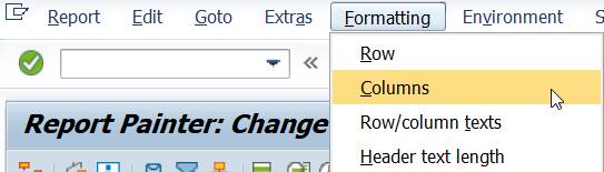 menu formatting columns
