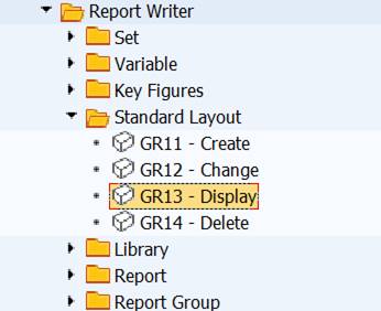 sap menu: standard layout