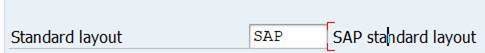 sap menu: SAP standard layout