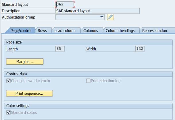 sap menu: SAP standard layout