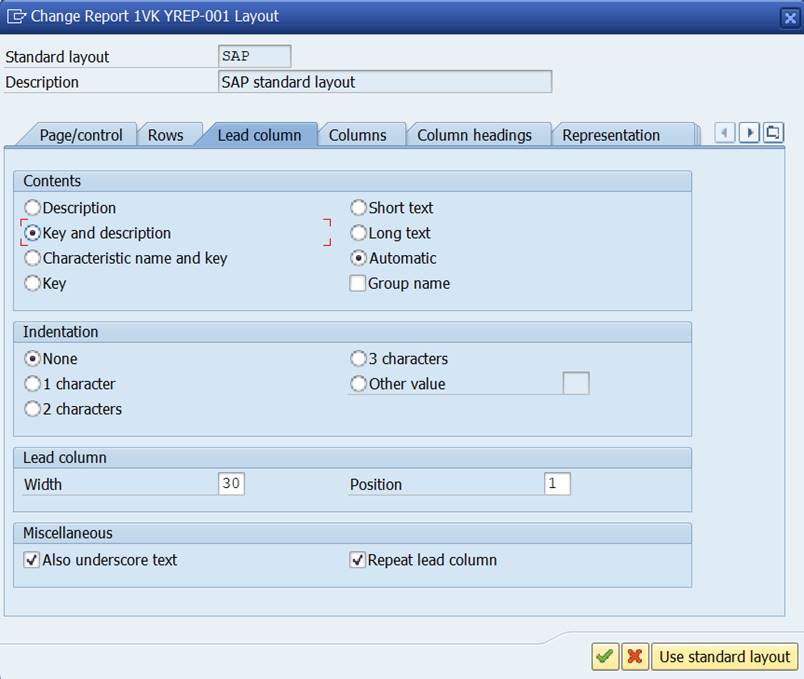 formatting report layout